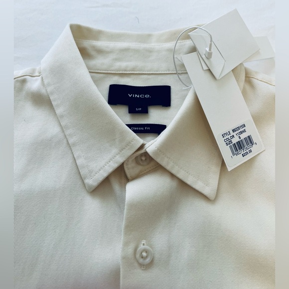 Vince - New Short Sleeve Vacation Shirt in Bone size Small - Picture 5 of 5